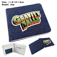 Gravity Falls Denim Folding Coin Purse Anime Wallet