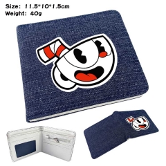 Cuphead Denim Folding Coin Purse Anime Wallet