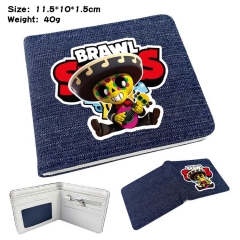 荒野乱斗 动漫数码印牛仔布彩图二折钱包