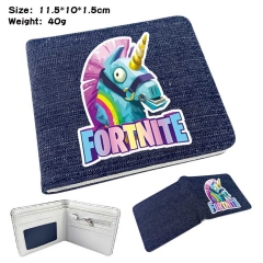 Fortnite Denim Folding Coin Purse Anime Wallet