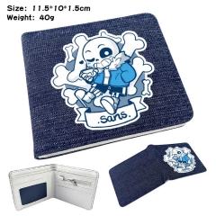 Undertale Denim Folding Coin Purse Anime Wallet