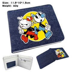 Cuphead Denim Folding Coin Purse Anime Wallet