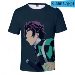 Demon Slayer: Kimetsu no Yaiba Anime 3D Printed SBaseball Short Sleeve T Shirt