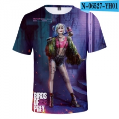 Birds of Prey Anime 3D Printed SBaseball Short Sleeve T Shirt