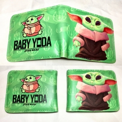 Star Wars Yoda Colorful Coin Purse Bifold PU Anime Short Wallet