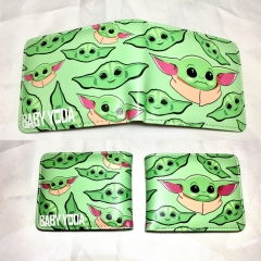 Star Wars Yoda Colorful Coin Purse Bifold PU Anime Short Wallet