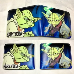 Star Wars Yoda Colorful Coin Purse Bifold PU Anime Short Wallet