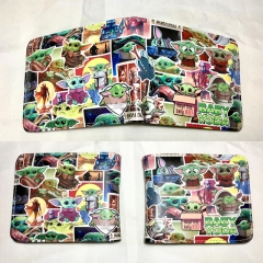 Star Wars Yoda Colorful Coin Purse Bifold PU Anime Short Wallet