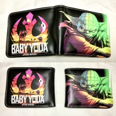 Star Wars Yoda Colorful Coin Purse Bifold PU Anime Short Wallet