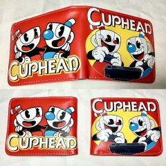 Cuphead Cartoon Colorful Coin Purse Bifold PU Anime Short Wallet