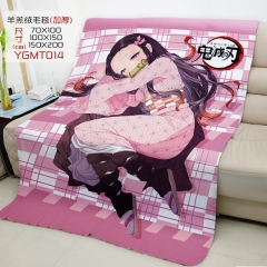 100*150CM Demon Slayer: Kimetsu no Yaiba Thicken Winter Berber Fleece Anime Blanket