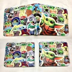 Star Wars Yoda Colorful Coin Purse Bifold PU Anime Short Wallet