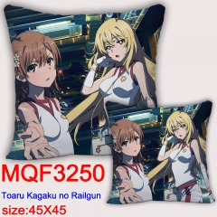 Toaru Kagaku no Railgun Cartoon Soft Pillow Game Square Stuffed Pillows 45*45cm