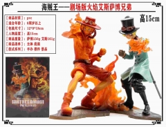 （2个一套）海贼王狂热行动剧场版 火焰艾斯萨博兄弟套装 高15厘米！
