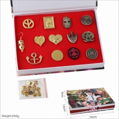 JoJo's Bizarre Adventure Box Package Cartoon Cute Pattern Anime Brooch and Pin(13pcs/set)