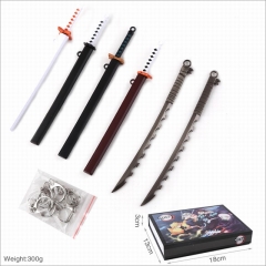 Demon Slayer: Kimetsu no Yaiba Box Package Cartoon Cute Pattern Anime Weapon Keychain(6pcs/set)