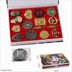 JoJo's Bizarre Adventure Box Package Cartoon Cute Pattern Anime Keychain Necklace(15pcs/set)