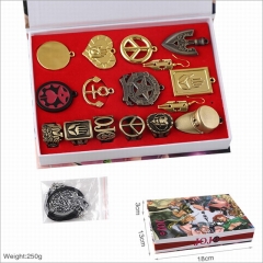 JoJo's Bizarre Adventure Box Package Cartoon Cute Pattern Anime Keychain Necklace(16pcs/set)