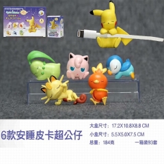 宠物小精灵 6款一套 安睡皮卡丘公仔 盒装手办摆件模型 184G 一箱93套