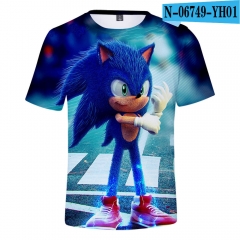 2020春季新款 刺猬索尼克 SONIC 3D休闲潮流时尚短袖T恤男女