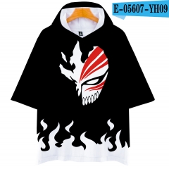 10 Styles For Adult Bleach Cartoon 3D Printing Polyester Loose Anime Hooded T-shirt