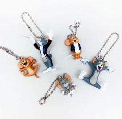 3 GenerationTom and Jerry Cartoon Toy Anime PVC Figure Keychain 5pcs/set