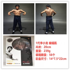 李小龙 蝙蝠肌 全身雕像 真衣服 双头雕 手办，一件56个，高约20cm，外盒尺寸14*7.5*22cm，重量239g