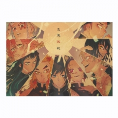 Demon Slayer : Kimetsu no Yaiba Manga Anime Placard Home Decoration Retro Kraft Paper Anime Poster