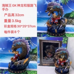 海贼王GK 神龙和服路飞 和之国路飞手办 现货 产品高32cm 重量3.5kg 彩盒规格30X25X37cm 每件装8个