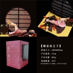 睡姿 樱花屏风 灶门祢豆子 鬼灭之刃 高度17CM 重量 501G 彩盒19X16X25CM 一箱18个