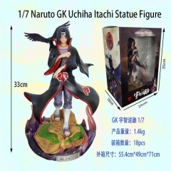 火影忍者GK晓组织 宇智波鼬 1比7雕像 产品高度：约33cm 产品重量：1.4kg 外箱尺寸：55.4X49X71cm 彩盒尺寸：24X16X35cm 装箱数量：16个一箱