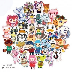 50张动物森友会Animal Crossing 拉杆箱电脑汽车任天堂涂鸦贴纸