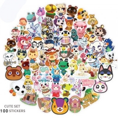 100张动物森友会Animal Crossing手机滑板车行李箱电脑涂鸦贴纸