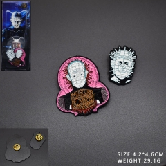 Hellraiser Character Pattern Cosplay Decorative Cloth Pin Alloy Anime Brooch