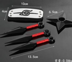 Naruto Kunai + Shuriken + Headband Weapon Crafts Plastic Anime Toys ( 3pcs/set)