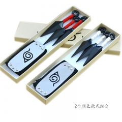 2 Colors Naruto Kunai + Headband Weapon Crafts Plastic Anime Toys