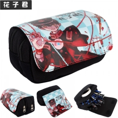 花子君尼龙多功能双层拉链翻盖钱包笔袋
