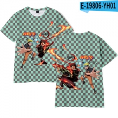 11 Styles Demon Slayer: Kimetsu no Yaiba+Naruto Customizable Short Sleeves Polyester Anime T-shirt
