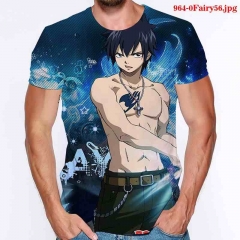 29 Styles Fairy Tail Cosplay Japanese Anime Milk silk fabric Men T shirts