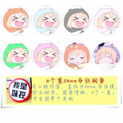 8PCS/SET 5.8CM Himouto! Umaru-chan Cartoon Alloy Anime Brooch Badge