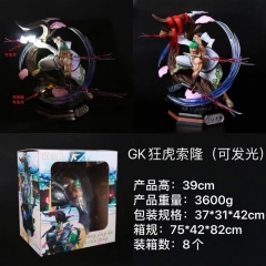 （带电）海贼王 GK狂虎索隆 可发光 盒装雕像手办 高39cm，3600克， 1箱8个