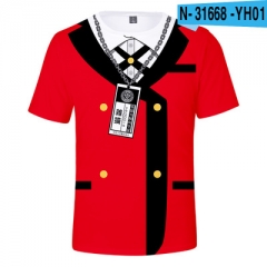 4 Styles Kakegurui Compulsive Gambler Customizable Round Anime Round Collar Neck T-shirt