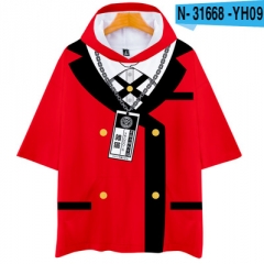 4 Styles Kakegurui Compulsive Gambler Customizable Round Anime Loose Hooded T-shirt