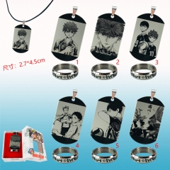 6 Styles Haikyuu Cartoon Decorative Alloy Anime Ring+Necklace Set