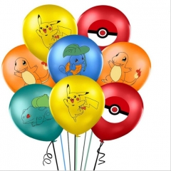 (100pcs/set) 5 Styles Pokemon Pattern Decorative For Party Anime Latex Balloon (100pcs/set)