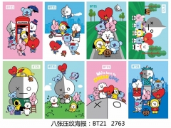 5套起批 2763 BT21 8张海报