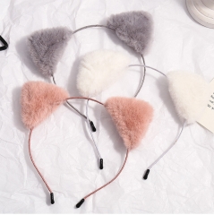 4 Styles Sweet Cat Ears Head Bands Fashion Hair Bezel Balls Plush Hairband Headband Women Girls Hair Hoop Birthday Party Hair Accessories