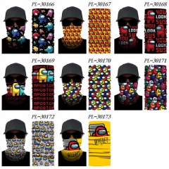 8 Styles Among us 3D Customizable Design Polyester Anime Magic Turban+Face Mask