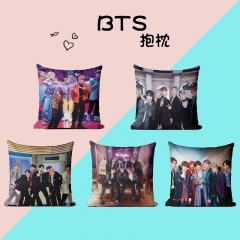 BTS周边防弹少年团抱枕手绘版新款韩版简约单人靠枕腰枕沙发靠垫