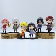 6pcs/set Naruto Japanese Cartoon Character Anime PVC Figure Keychain